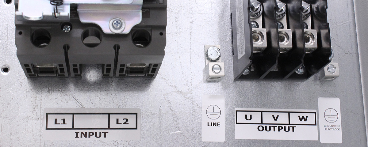 Input, output, and ground terminals