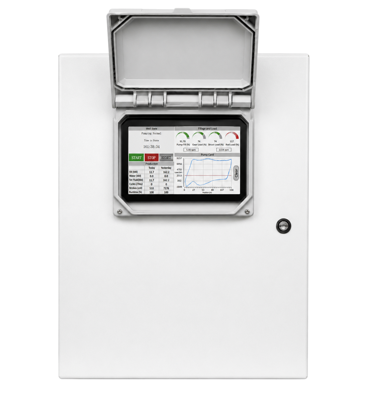 Pump-Off Controller touchscreen