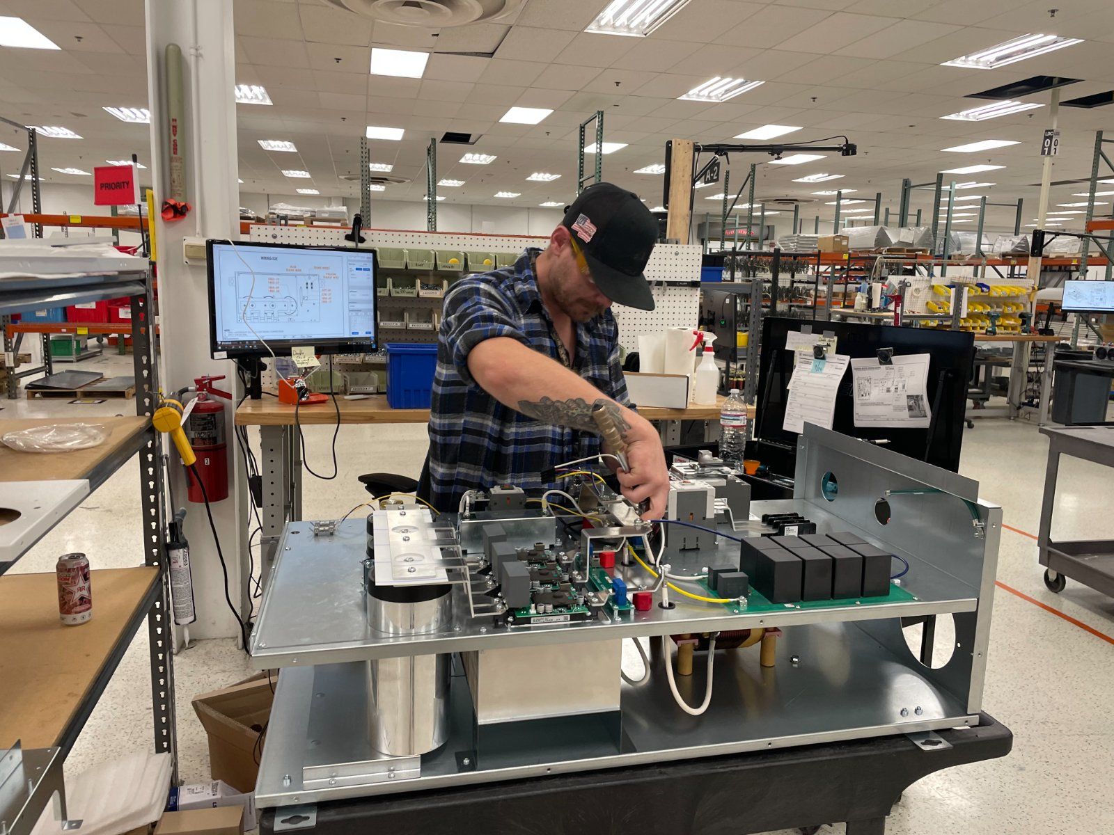 Phase technicians building drives on the Rapid City production floor