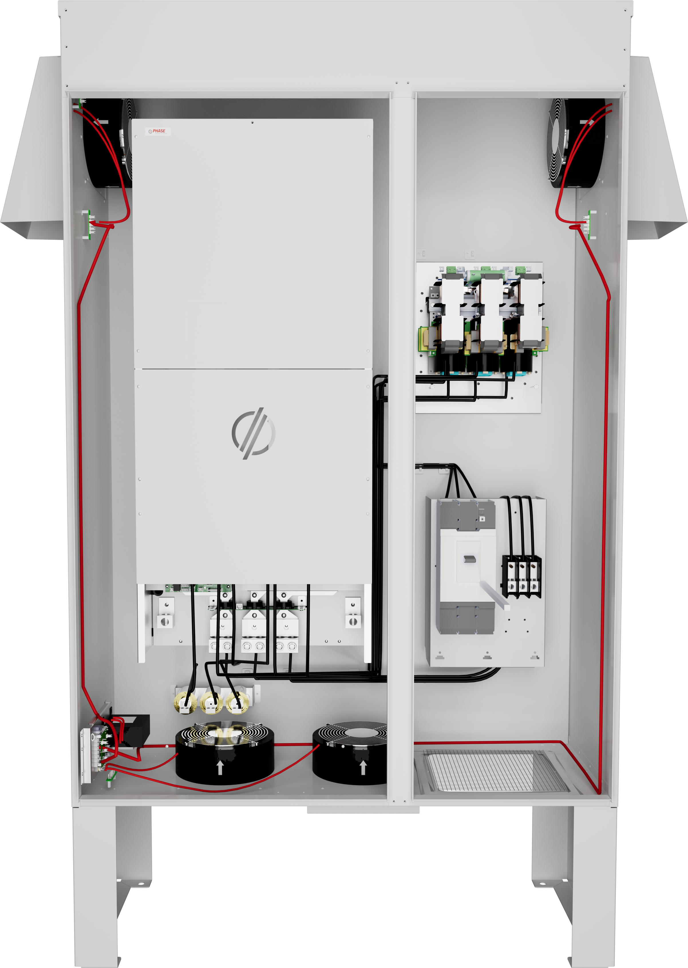 UL 508A dewatering control panel — interior view